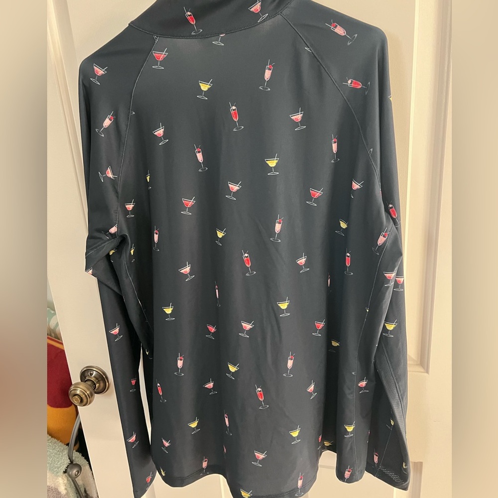 Cocktail Print Long Sleeve Golf Shirt NWT